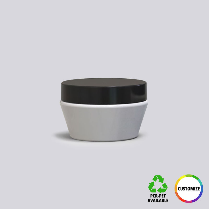 1.5 oz. Single Wall Round Tapered PET Jar and Lid, 63-400