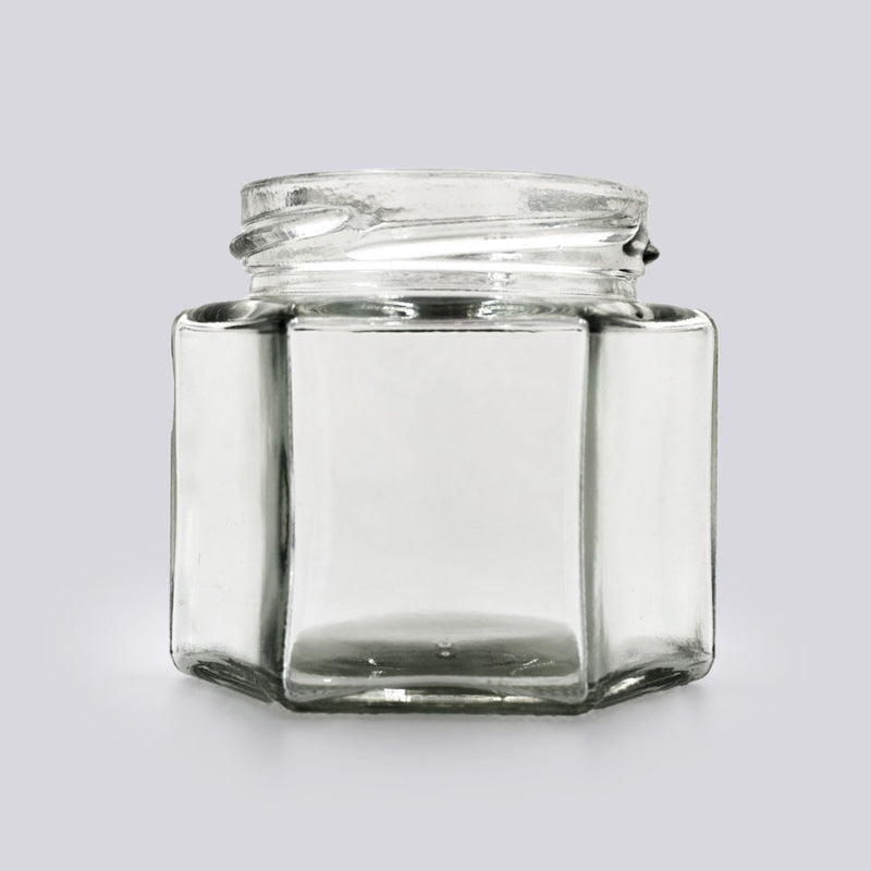 4 oz. Clear Glass Hexagonal Jar