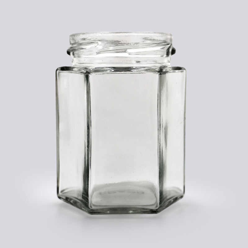 6.4 oz. Clear Glass Hexagonal Jar