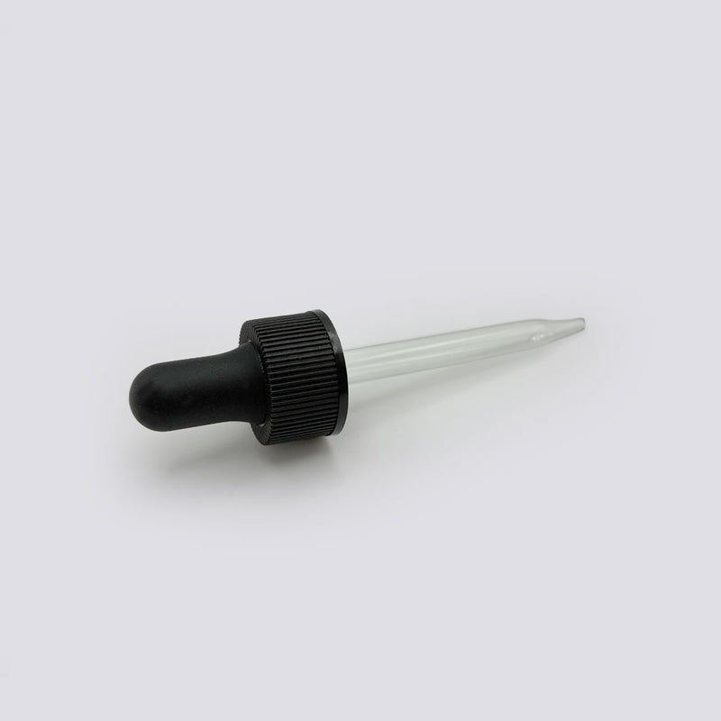 20-400 Standard Black Dropper Assembly; 7×76mm Straight Pipette
