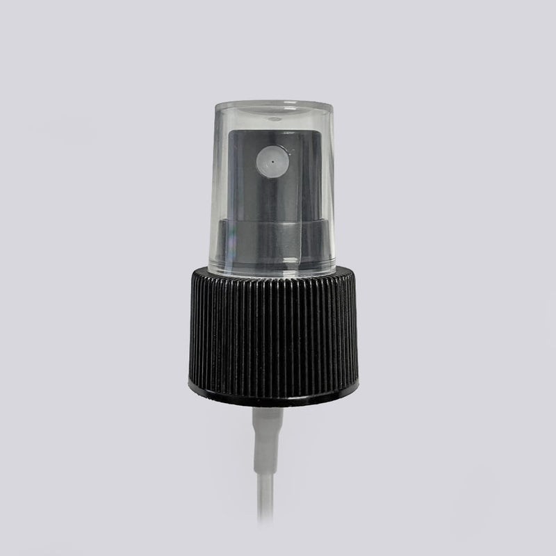 24-410 PP Black Fine Mist Sprayer Fine Ribbed with 7.68" Dip Tube