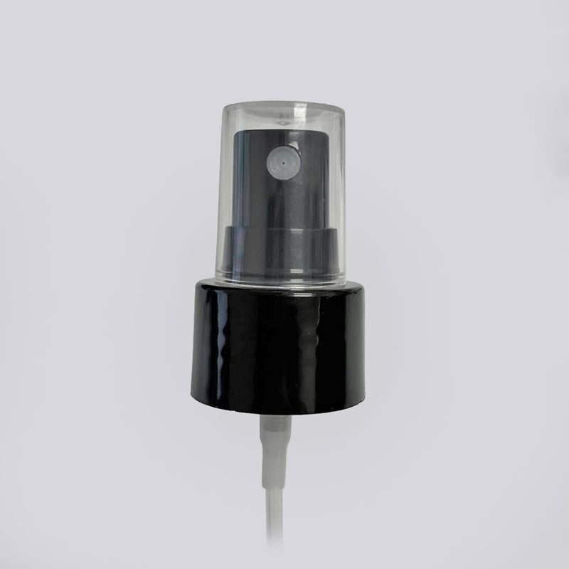 24-410 PP Black Fine Mist Sprayer Smooth Sided with 5 3/16" Dip Tube