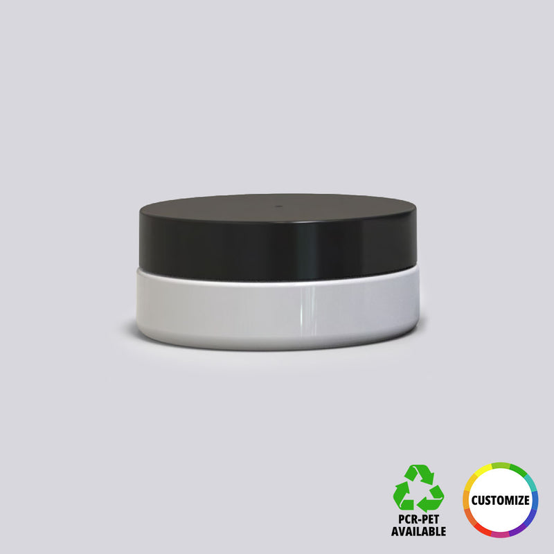 3.5 oz. Single Wall Straight Base Round PET Jar and Lid, 87-400