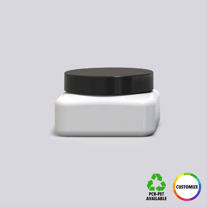 4 oz. Single Wall Square PET Jar and Lid, 63-400