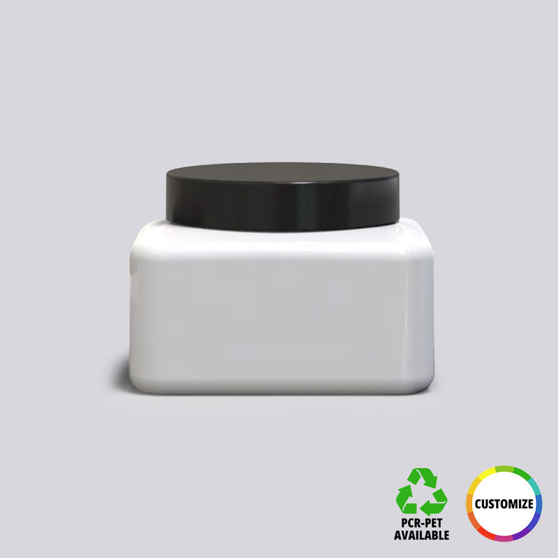 7 oz. Single Wall Square PET Jar and Lid, 63-400