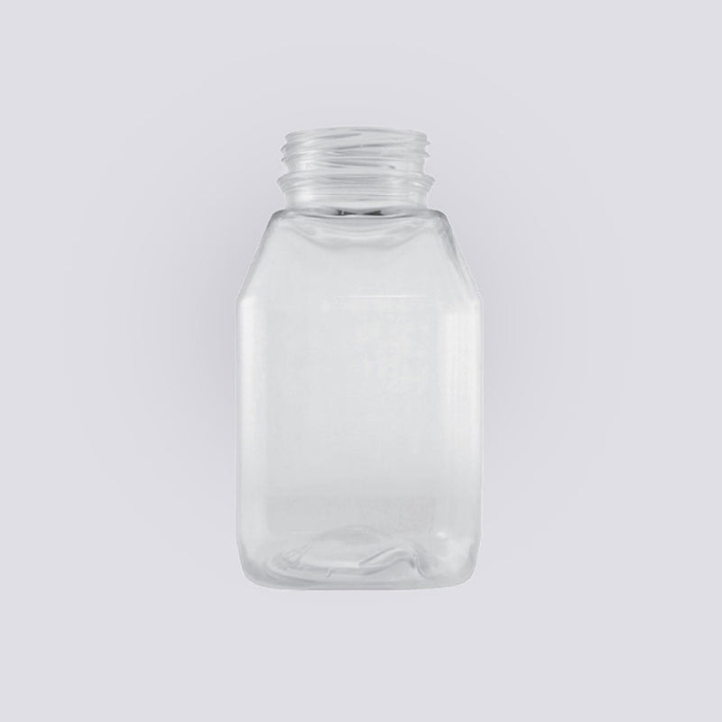 8 oz. PET Beverage Square Bottle, 38mm DBJ